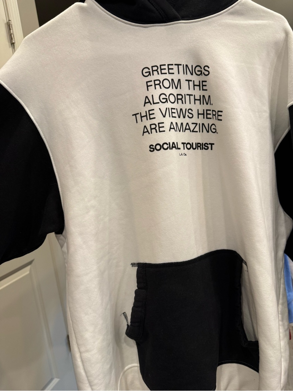 Black & White Graphic Hoodie Top
